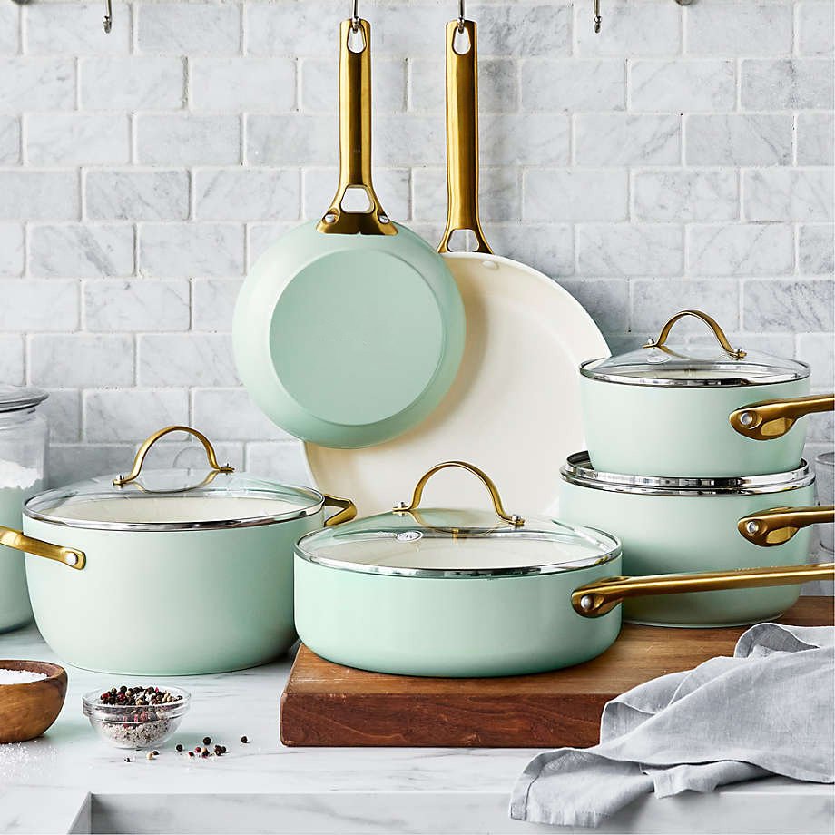Utenzo Home 7-Piece Silt Green Non-Stick Ceramic Cookware
