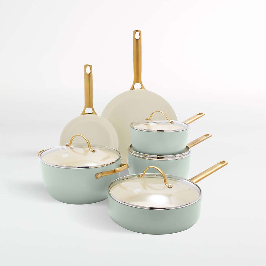 Utenzo Home 7-Piece Silt Green Non-Stick Ceramic Cookware